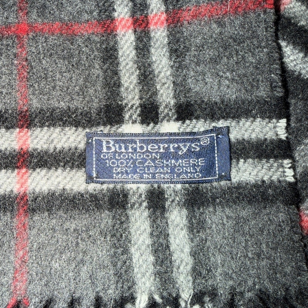 Vintage Burberry Cashmere Check Plaid Scarf. - Picture 2 of 9